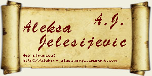 Aleksa Jelesijević vizit kartica